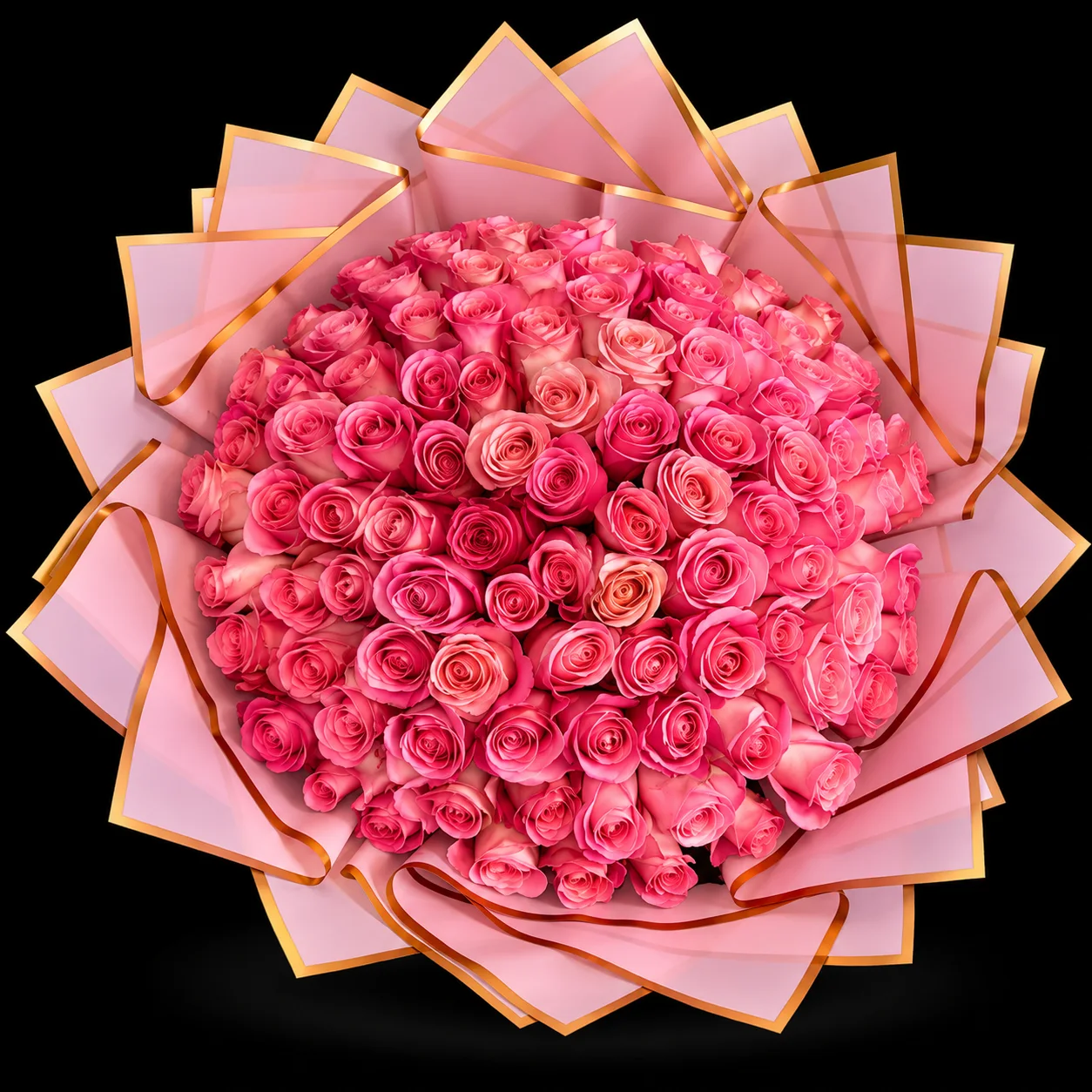 Ramo buchon de 100 rosas princesa