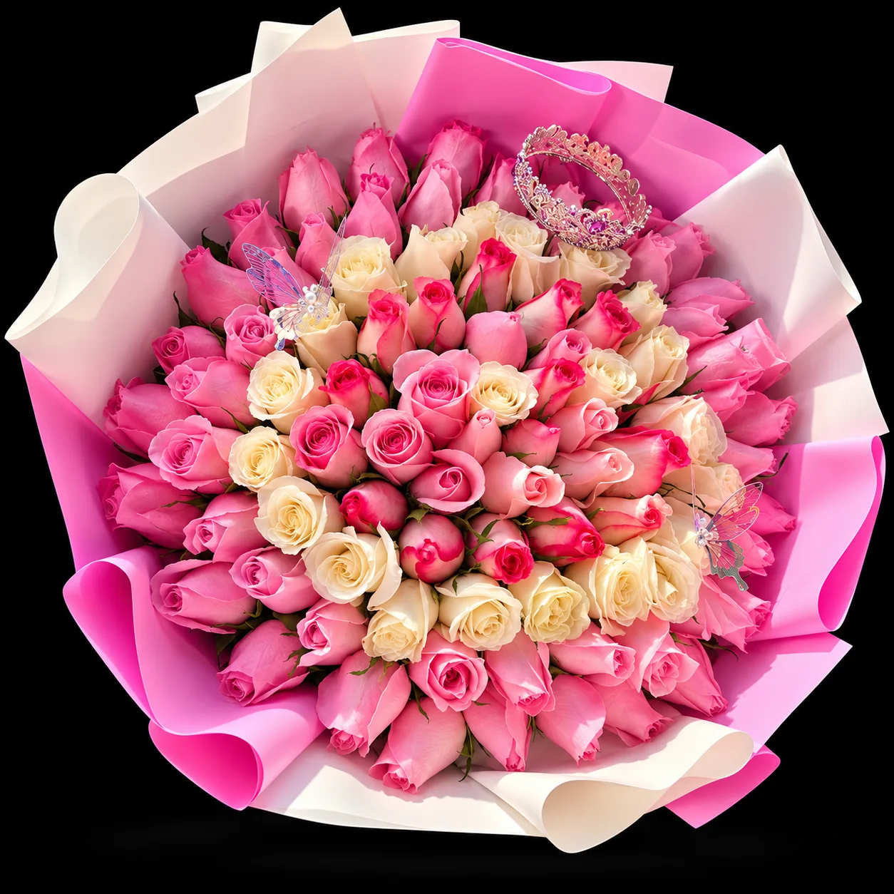 Ramo de 100 rosas tonalidades pastel